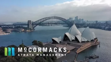 Corporate video cover showing Sydney Opera House and Harbour Bridge aerial