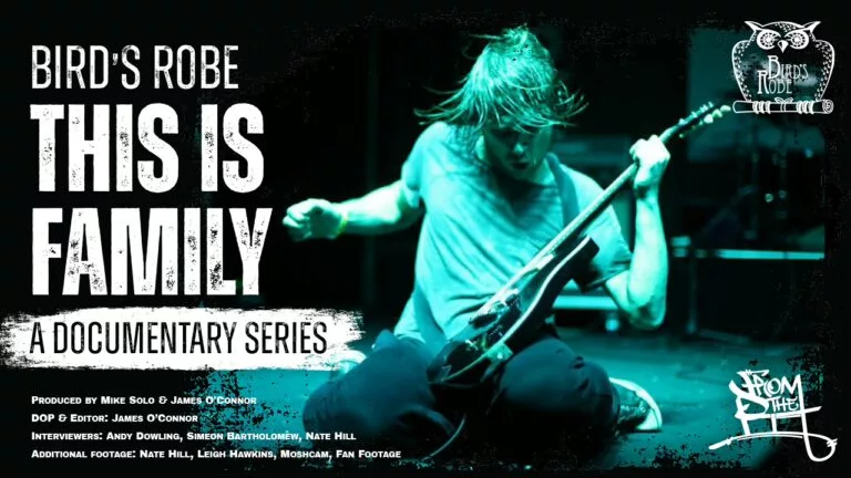 Cover image of Bird's Robe documentary video with guitarist performing